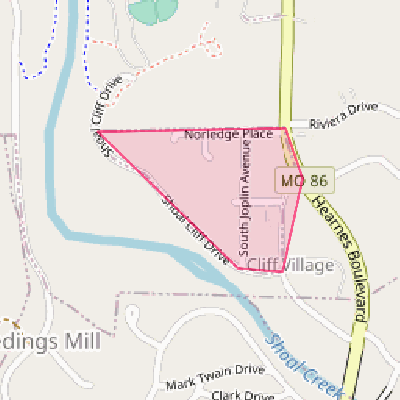 Map of Cliff Village