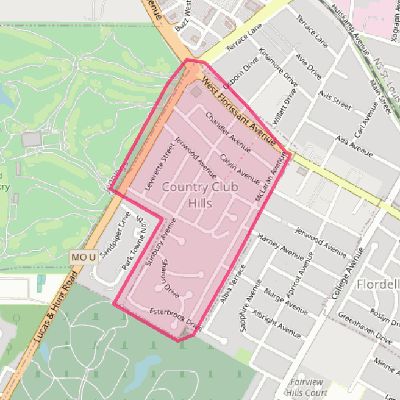 Map of Country Club Hills