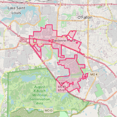 Map of Dardenne Prairie