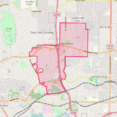 Map of Des Peres