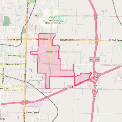 Map of Duquesne