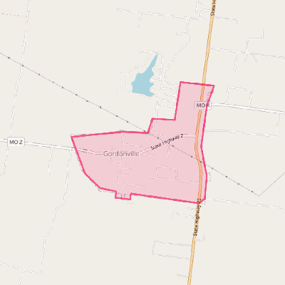 Map of Gordonville