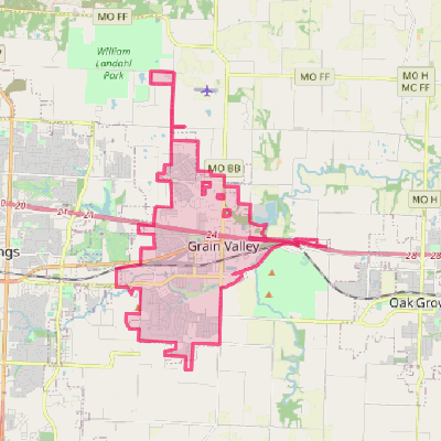 Map of Grain Valley