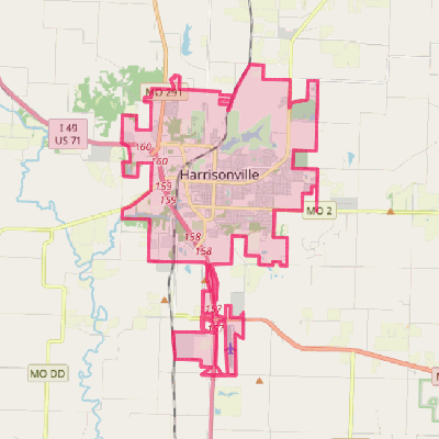 Map of Harrisonville
