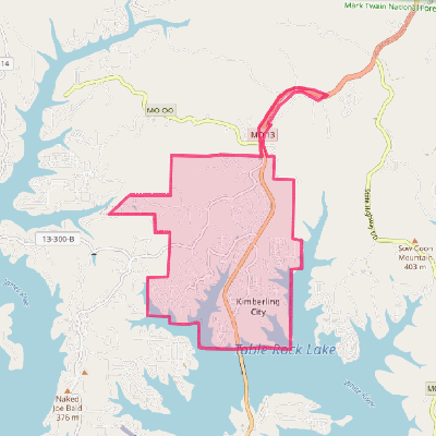 Map of Kimberling City