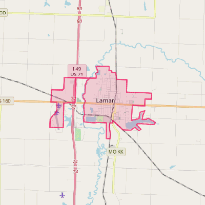 Map of Lamar