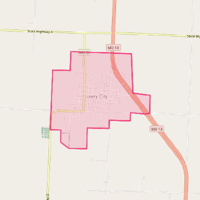 Map of Lowry City