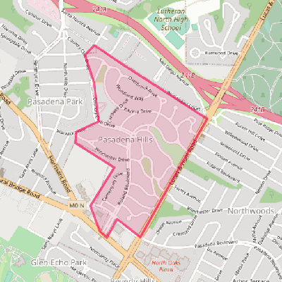 Map of Pasadena Hills