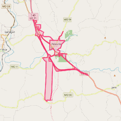 Map of Pineville