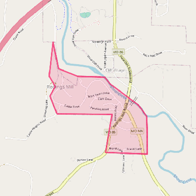 Map of Redings Mill