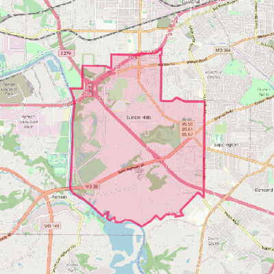 Map of Sunset Hills