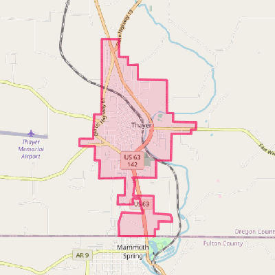 Map of Thayer