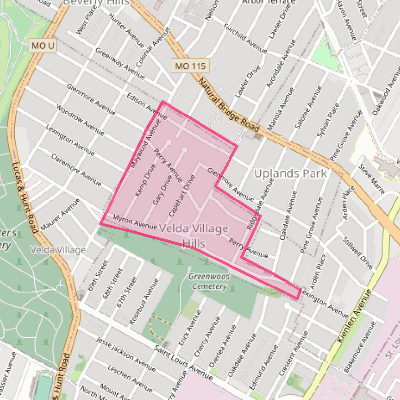 Map of Velda Village Hills