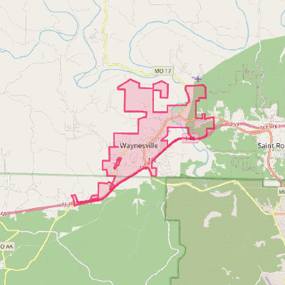 Map of Waynesville