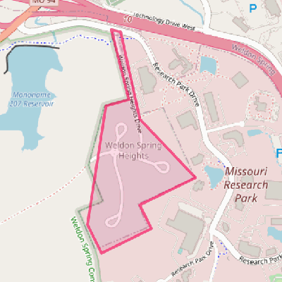 Map of Weldon Spring Heights