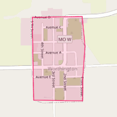 Map of Worthington