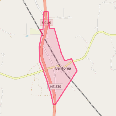 Map of Bentonia