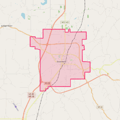 Map of Booneville