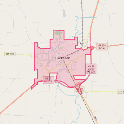 Map of Clarksdale