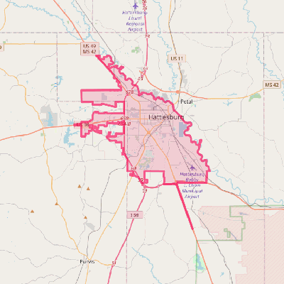 Map of Hattiesburg