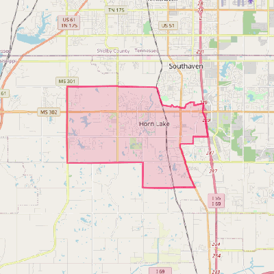 Map of Horn Lake