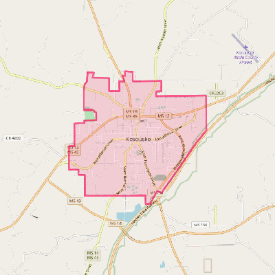 Map of Kosciusko