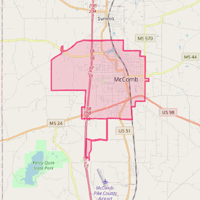 Map of McComb