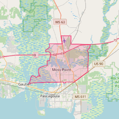 Map of Moss Point