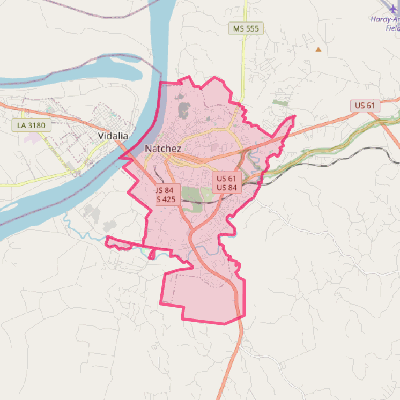 Map of Natchez