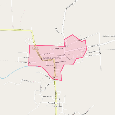 Map of North Carrollton