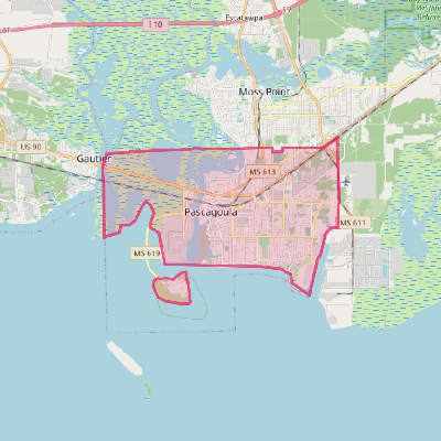 Map of Pascagoula