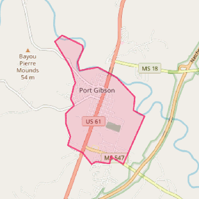 Map of Port Gibson