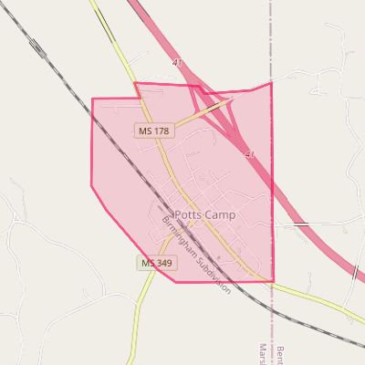 Map of Potts Camp