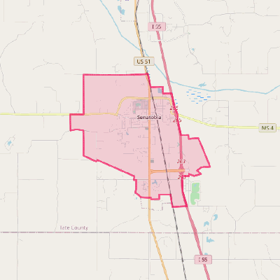 Map of Senatobia