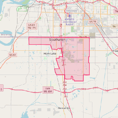 Map of Southaven