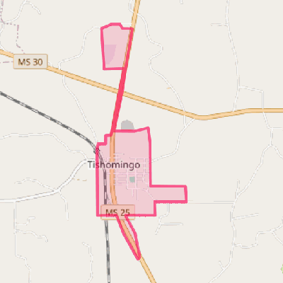 Map of Tishomingo