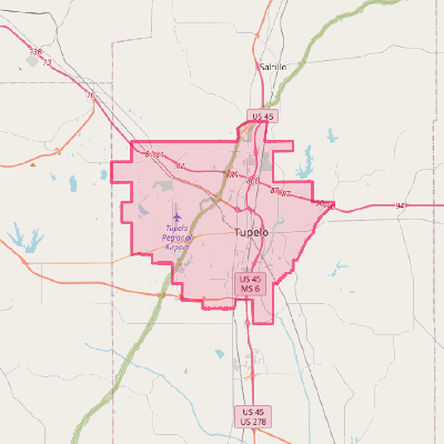 Map of Tupelo