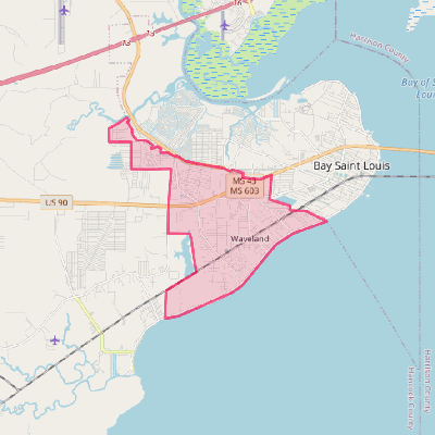 Map of Waveland