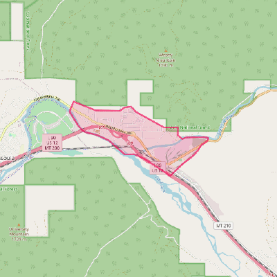 Map of Bonner-West Riverside