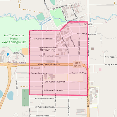 Map of Browning