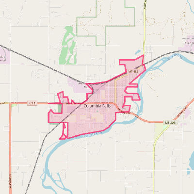 Map of Columbia Falls