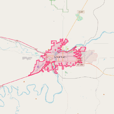 Map of Great Falls