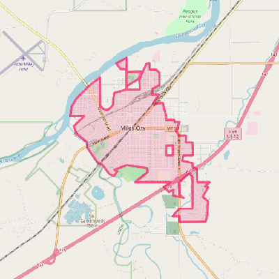 Map of Miles City