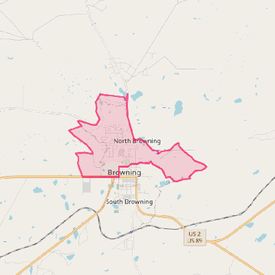 Map of North Browning