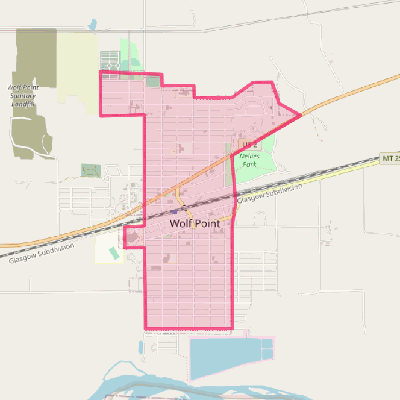 Map of Wolf Point