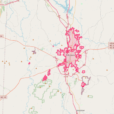 Map of Asheboro