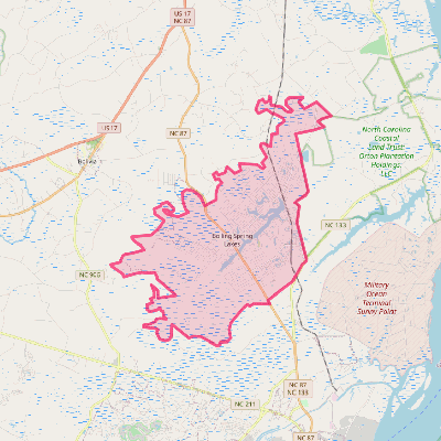 Map of Boiling Spring Lakes