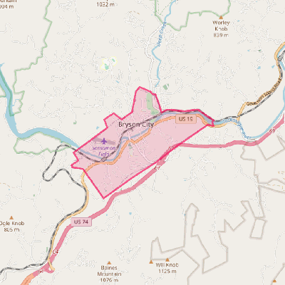 Map of Bryson City