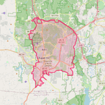 Map of Chapel Hill