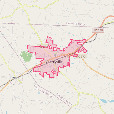 Map of Cherryville